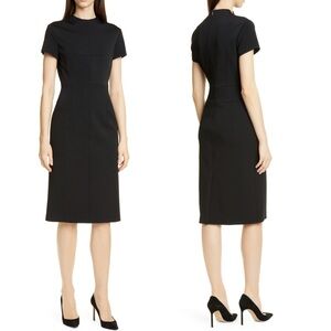 HUGO BOSS Demiara Sheath Knee Length Dress In Black. Size 14